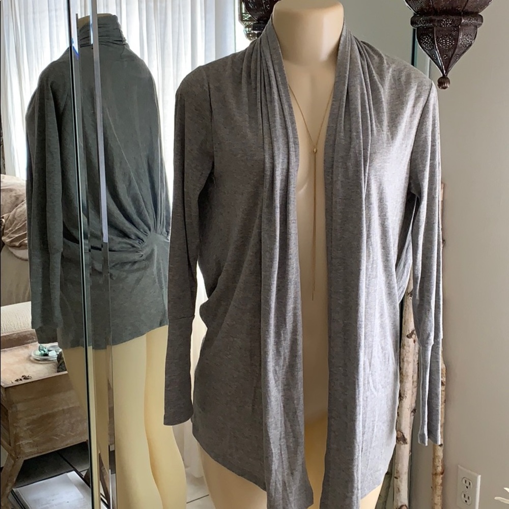 Gray drape front cardigan!